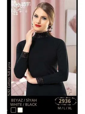 Anıt Anıt Dantelli Uzun Kol T-Shirt 2936 - Alternatif Görünüm