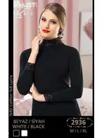 Anıt Dantelli Uzun Kol T-Shirt 2936 Siyah detay görünüm