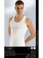 Anıt Penye Erkek Atlet 1151 Büyük Beden Beyaz görsel 6