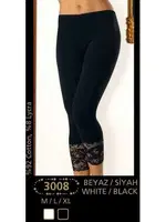 Anıt Licralı Dantelli Tayt 3008 Siyah detay görünüm