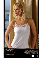 Anıt Likralı Dantelli ip Askılı Atlet 2120 Beyaz görsel 4