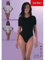 Dono Çıtçıtlı Kısa Kol Body 2345 Siyah farklı açı