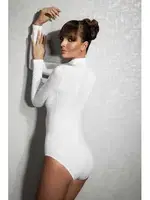 Doreanse Doğal Modal Boğazlı Kollu Body 12407 Beyaz detay görünüm