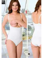 Emay Dikişsiz Göğsü Açık Slip Boy Çıt Çıtlı Korse 2023 Beyaz görsel 7