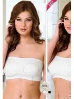 Emay Dikişsiz Pedli Straplez Büstiyer 4022 Beyaz görsel 8