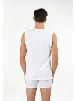 Kom Erkek 2'li Atlet - Barry V Yakalı Pamuk Büyük Beden Beyaz detay görünüm