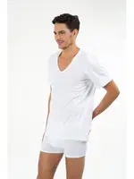 Kom Enrico V Yaka Pamuk 2 li Erkek Tshirt Beyaz görsel 4