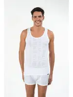 Kom Erkek Atlet - Anka Askılı Modal Jakar Desen Erkek Atlet Beyaz görsel 5