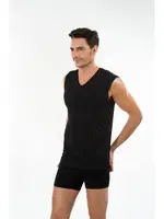Kom Erkek V Yaka Atlet - Francesco V Yaka Pamuklu Erkek Atlet Siyah görsel 11