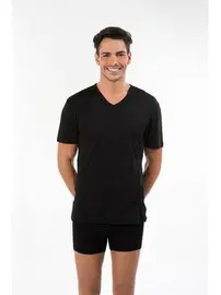 Kom Kom Erkek V Yaka Pamuklu T-Shirt Antonio