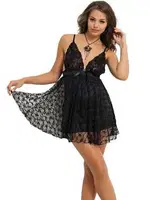 NBB Dantel Fantazi Erotik Gecelik 3963 Siyah