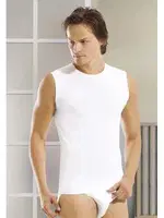 Öztaş Erkek Ribana Kolsuz Sıfır Yaka Atlet A1043 Beyaz detay görünüm