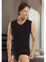 Öztaş Erkek Ribana Kolsuz V Yaka A1057 Siyah farklı açı