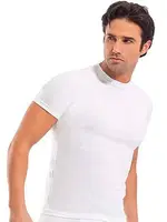 Pamuk Elastan Sıfır Vaka Erkek T-Shirt Erdem 1122 - 3 Adet Beyaz görsel 6