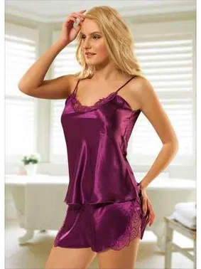 Sistina Sistina Jennifer Tek Parça Saten Gecelik M-330