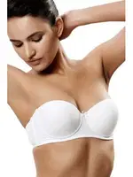 Ten Straplez Dolgulu Askısız Sütyen 111002 Beyaz