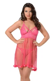 Sistina Dantelli Braletli Pembe Fantazi Gecelik Sistina 683