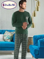 Bisiklet Yaka DoReMi Erkek Pijama Takımı