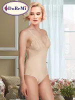DoReMi İnce Askılı Dantelli Body Ten