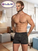 DoReMi Kahverengi Kamuflaj Erkek Boxer Haki-Siyah