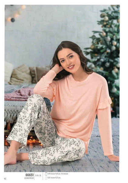 NBB 66651 Bayan Sıfır Yaka Pijama Takım