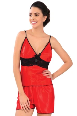 Sistina Sistina 314 Kırmızı Siyah Saten İkili Takım