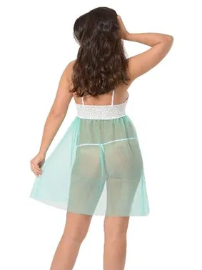 Sistina Dantelli Fantazi Yeşil Gecelik Sistina 652 - Alternatif Görünüm