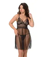 Dantelli Siyah Fantazi Gecelik Sistina 684 Siyah