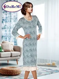 DOREMI Patlı Yeşil Desenli DoReMi Bayan Gecelik