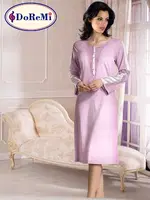 Doremi Patlı Uzun Kollu Penye Gecelik Lila görsel 5