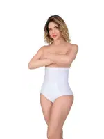 Emay 2931 Göbek Balen Destekli Slip Korse Beyaz