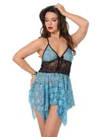 Fantazi Mavi Siyah Erotik Gecelik Sistina 663 Görsel