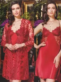 Jeremi Jeremi 613 İpek Saten Dantelli 6lı Çeyiz Takım