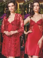 Jeremi 613 İpek Saten Dantelli 6lı Çeyiz Takım Bordo