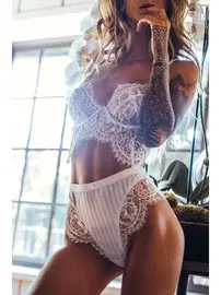 Merry See Merry See Beyaz Şık Dantel Sütyen Külot Takım