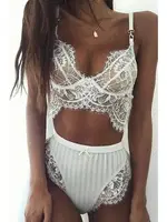 Merry See Beyaz Şık Dantel Sütyen Külot Takım Beyaz görsel 8