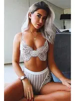 Merry See Beyaz Şık Dantel Sütyen Külot Takım Beyaz görsel 10