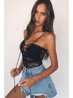 Merry See Dantel İşlemeli Siyah Şık Body Gecelik Siyah görsel 6