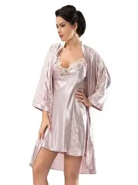 Sistina Sistina 1420 Saten Gecelik Sabahlık Takım