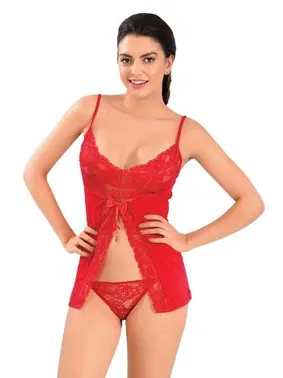 Sistina Sistina 3016 Dantelli Kırmızı Erotik Gecelik