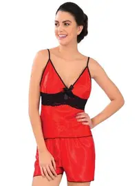 Sistina Sistina 314 Kırmızı Siyah Saten İkili Takım