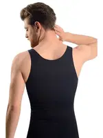 Sistina 740 Dikişsiz Vücut Toparlayıcı Korse Atlet Siyah detay görünüm