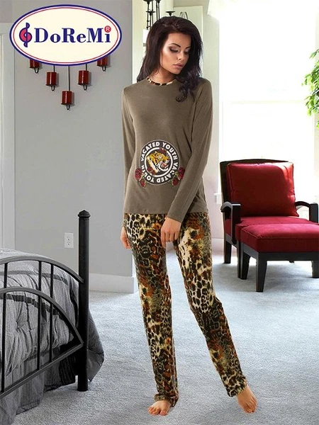 DoRemi Leopar Desenli Kışlık Pijama Takımı