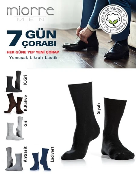 Miorre Pamuklu 7'Li Erkek Çorabı