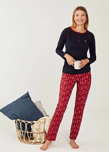 US Polo 16257-2 Patlı Pijama Takımı