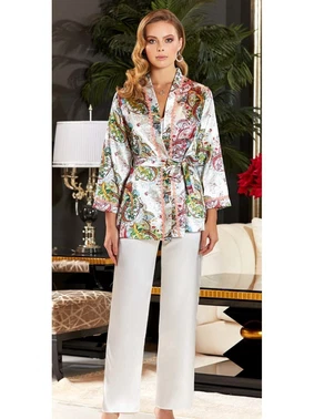 Jeremi 3'lü Saten Desenli Askılı Pijama Takım Jeremi 3140 - Alternatif Görünüm