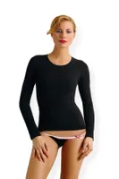 Açık Yaka Uzun Kol T-Shirt Anıt 2142 Siyah