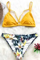 Angelsin Baskılı Üstü Sarı Bikini Takım Çok Renkli Çok Renkli görsel 5