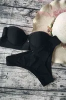 Angelsin Siyah Straplez Bikini Takım Siyah görsel 4