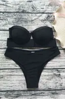 Angelsin Siyah Straplez Bikini Takım Siyah görsel 5